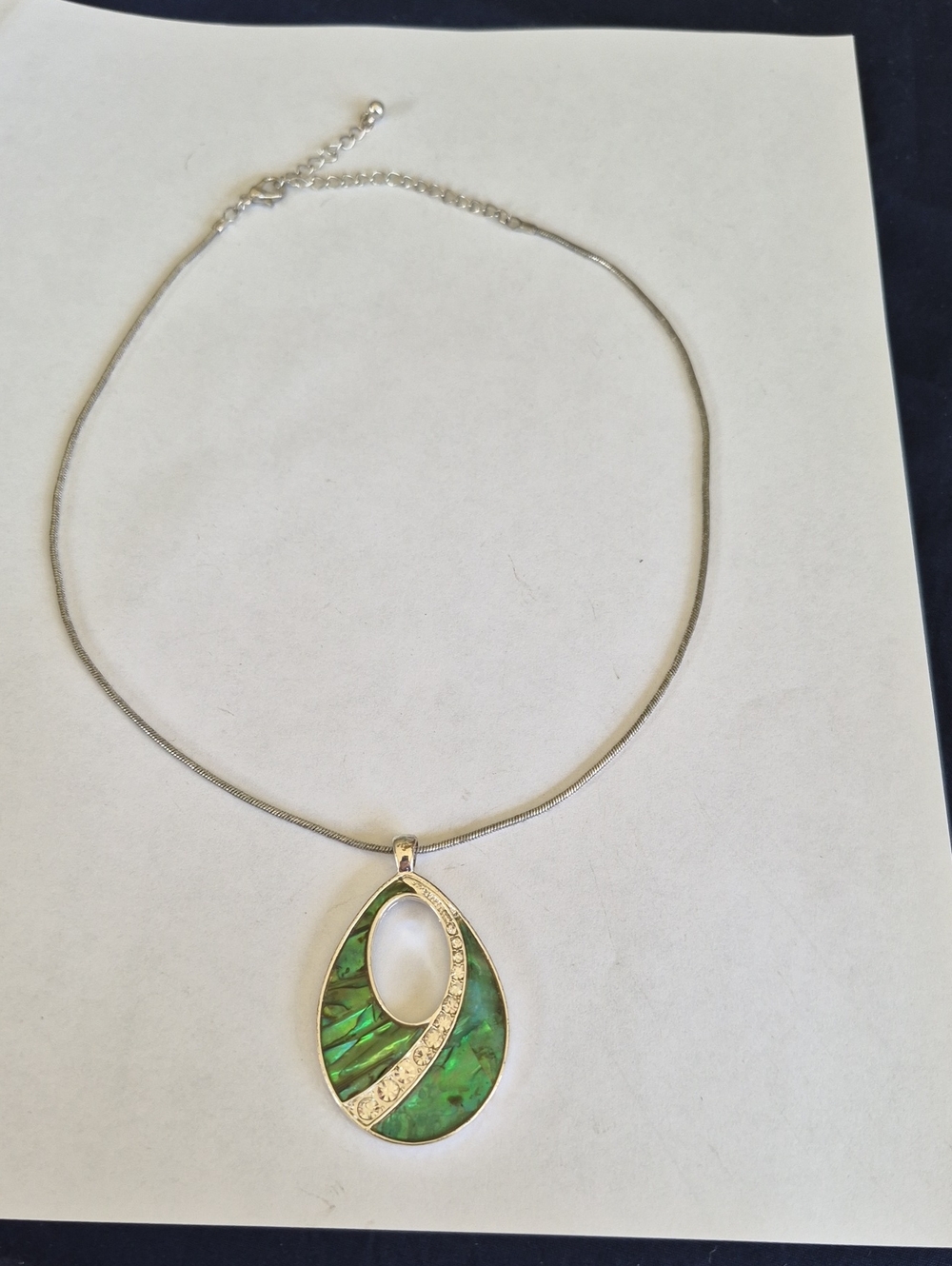 Green & Gold Pendant Necklace
